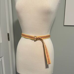 Vibrant Striped Belt with Metal Buckle